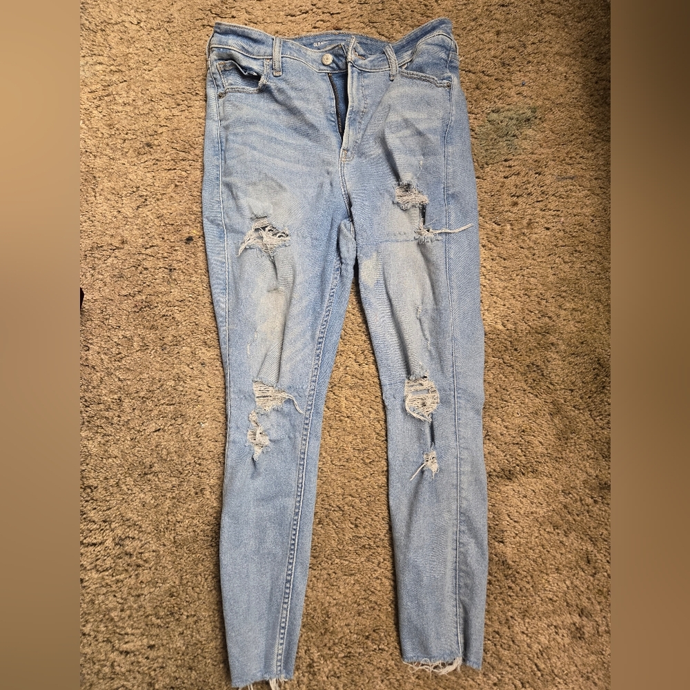 Old Navy light wash ripped jeans